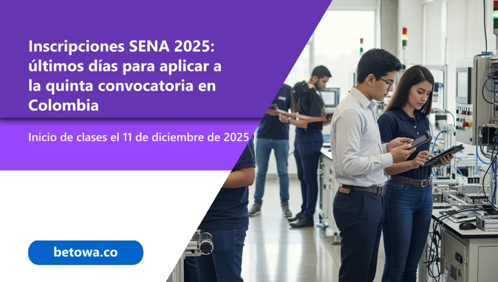 Inscripciones SENA 2025 últimos días para aplicar a la quinta convocatoria en Colombia