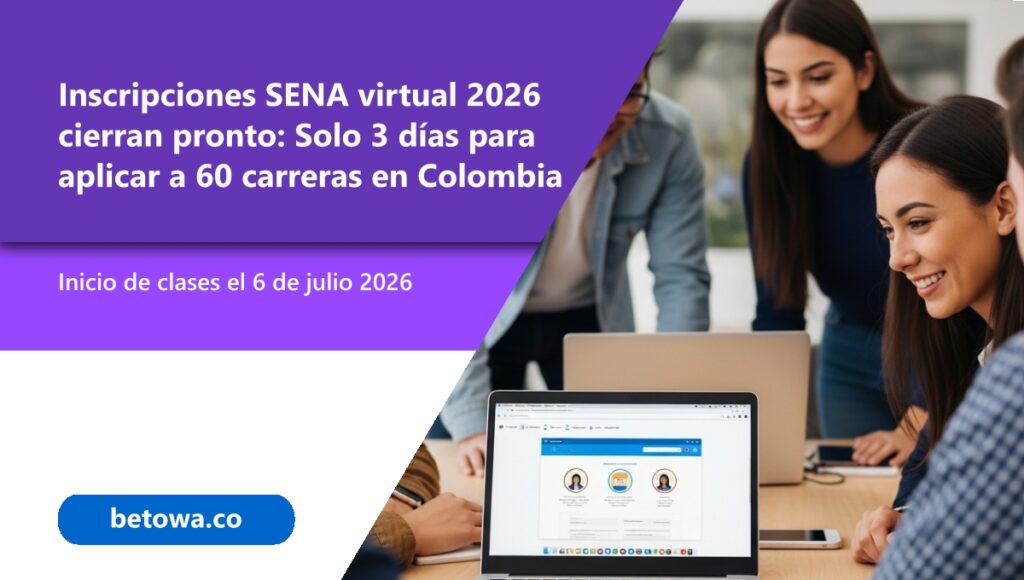 Inscripciones SENA virtual 2026 cierran pronto Solo 3 días para aplicar a 60 carreras en Colombia